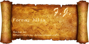 Forray Júlia névjegykártya